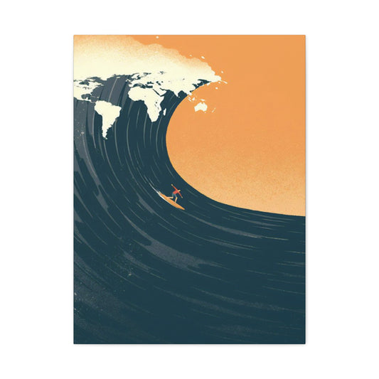 Wave Surfing Poster Wall Art & Canvas Prints